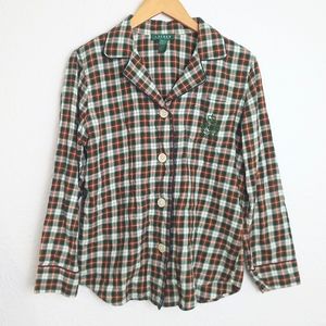 Lauren Ralph Lauren Cotton PJ Top Size M